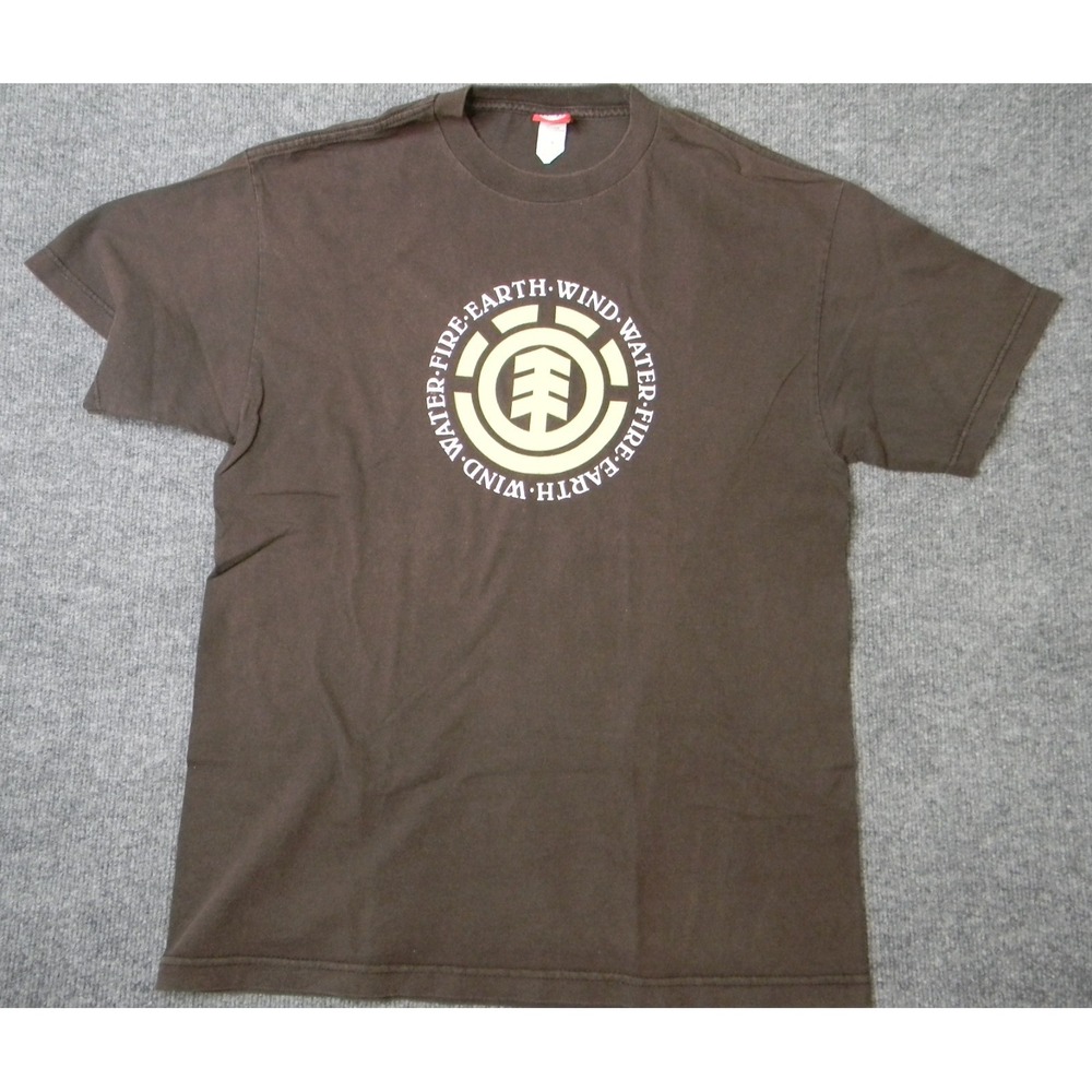 Element Mens Large Brown Logo Graphic T Shirt Skateboarding Cotton Short Sleeve